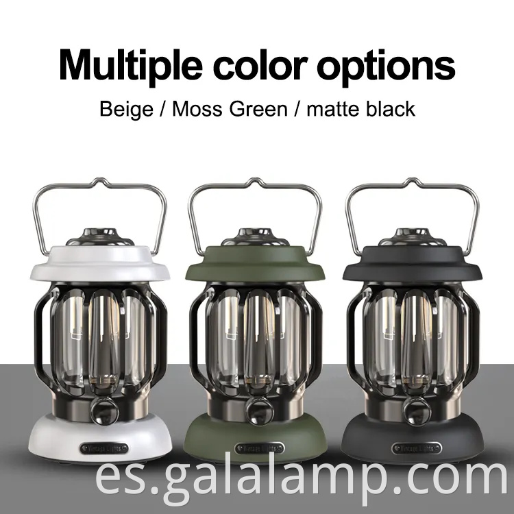 Linterna LED de inspiración vintage para acampar y seguridad al aire libre